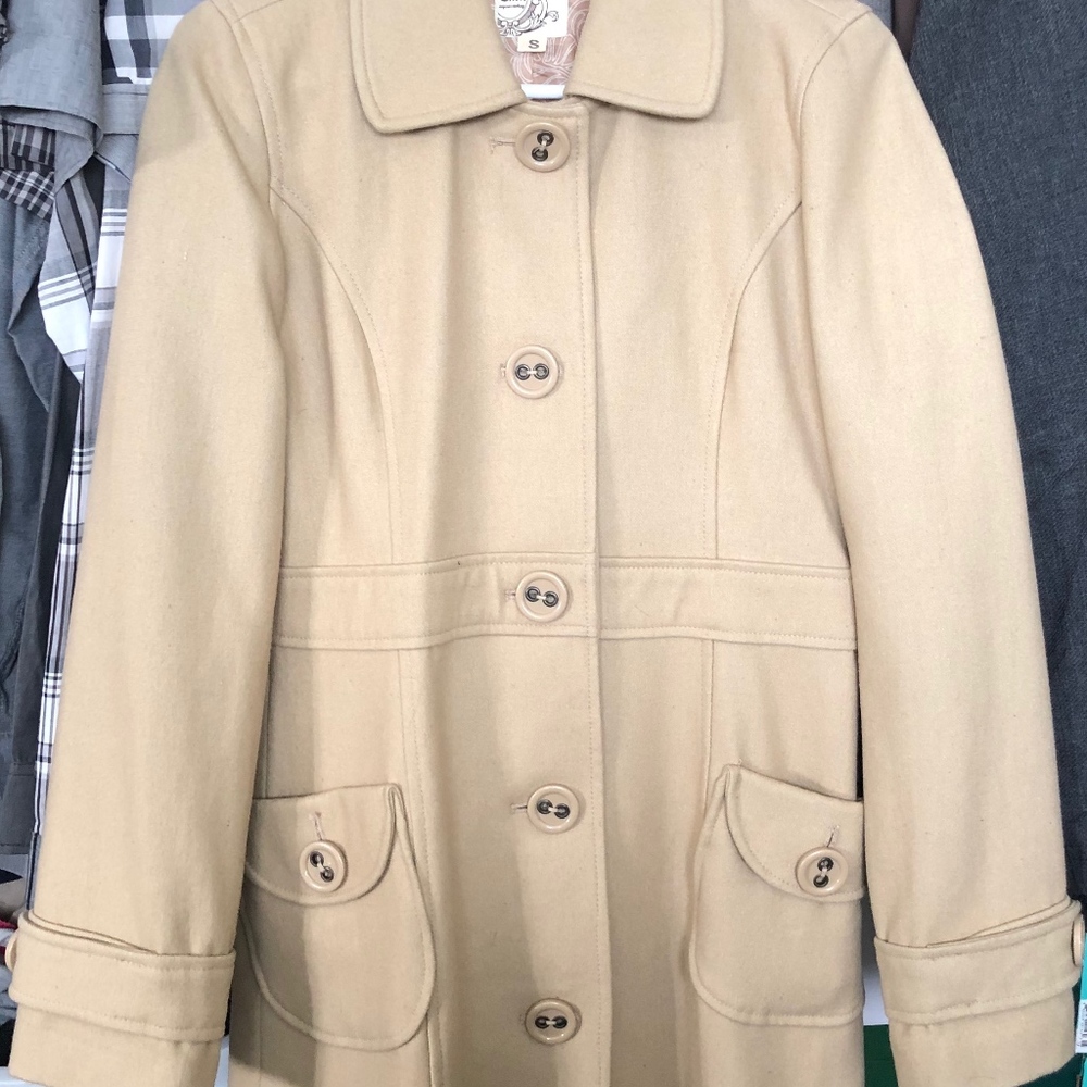 Tulle - Tan Peacoat (size small women)